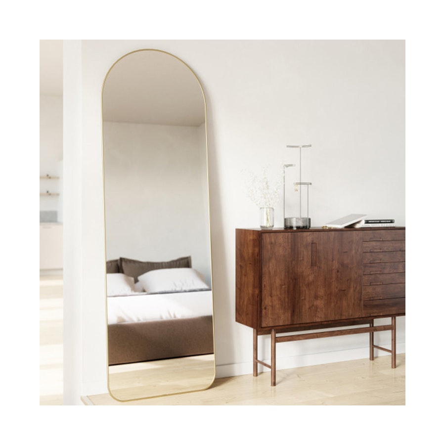 Umbra Hubba Arched Leaning Mirror (157cm x 50cm) Brass Brass