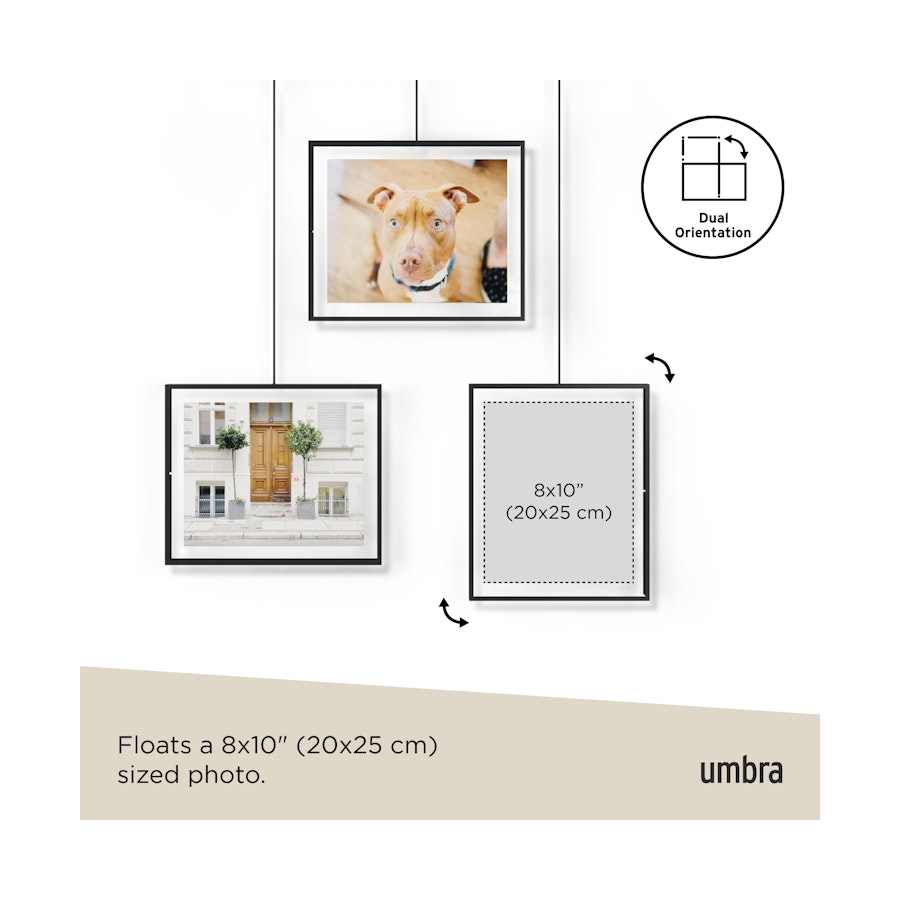 Umbra Exhibit 13 x 18cm Wall Picture Frames (Set of 3) Black Black