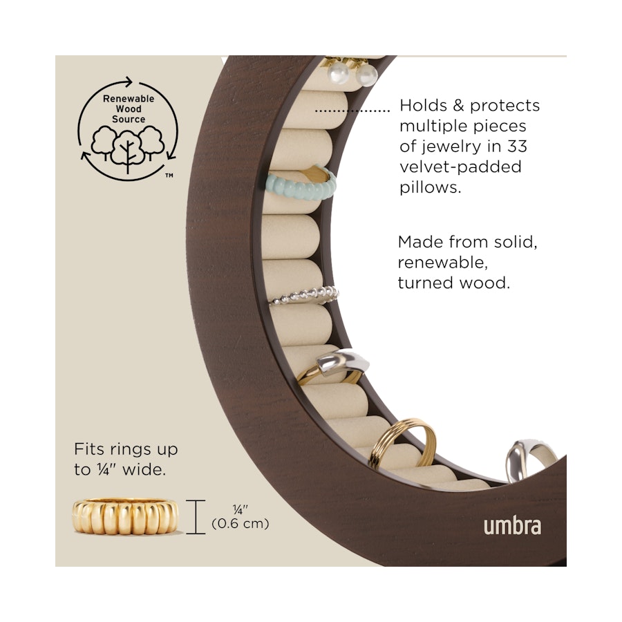 Umbra Ferris Jewellery Organiser Walnut Walnut