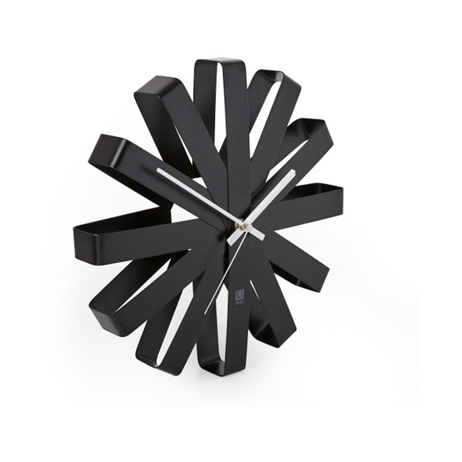 Umbra Ribbon Stainless Steel Wall Clock Black Black