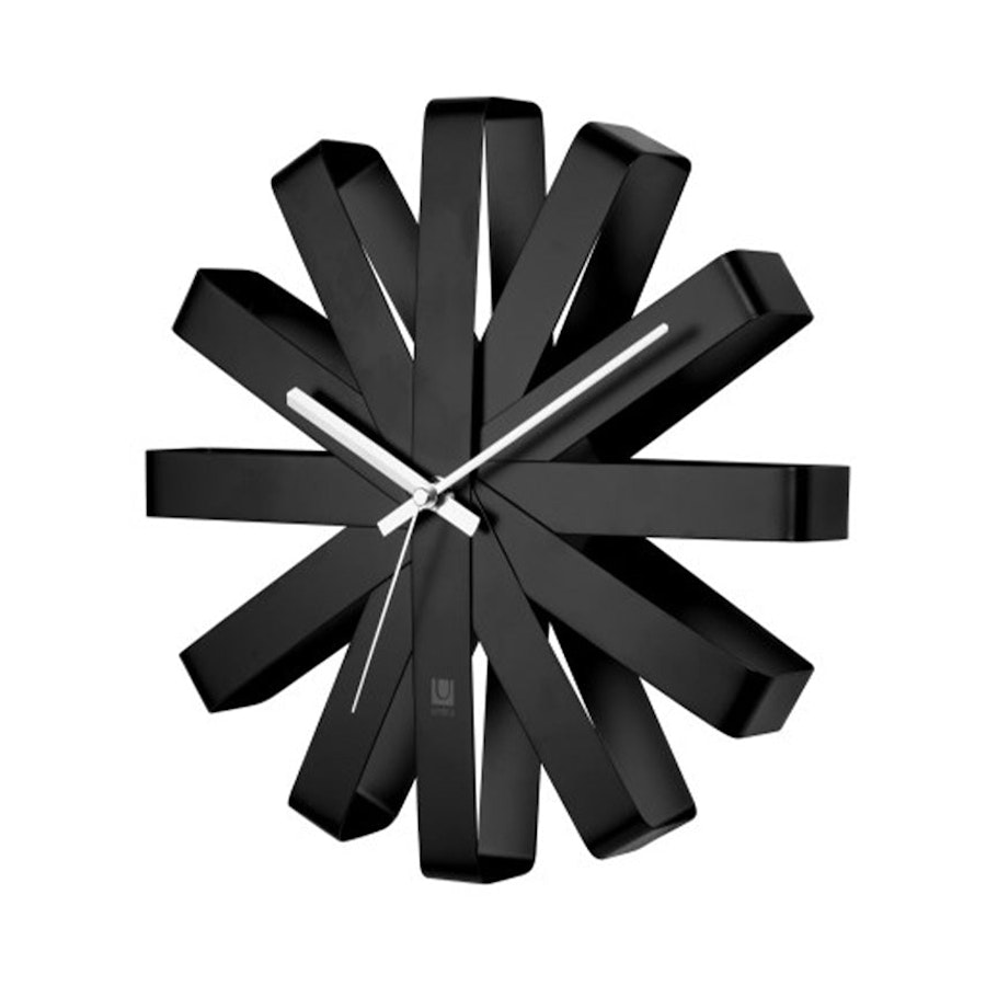 Umbra Ribbon Stainless Steel Wall Clock Black Black