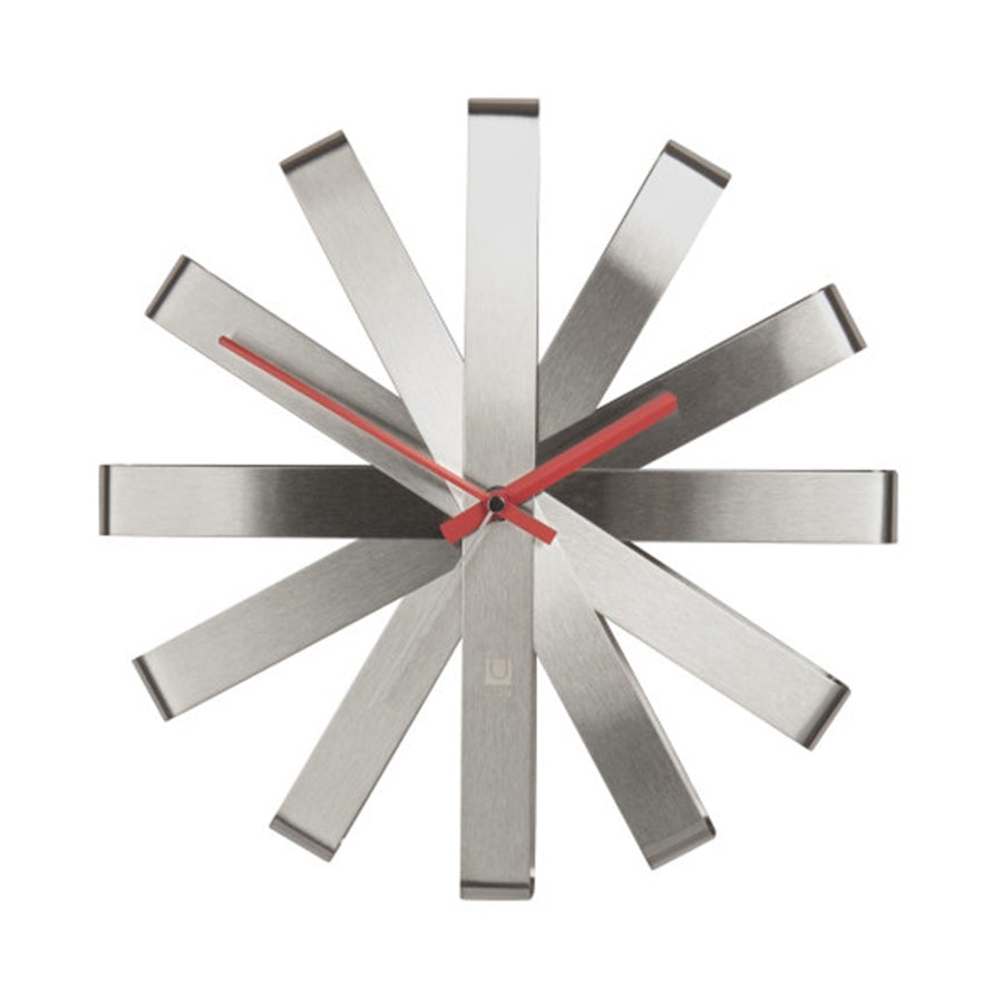 Umbra Ribbon Stainless Steel Wall Clock Steel Steel
