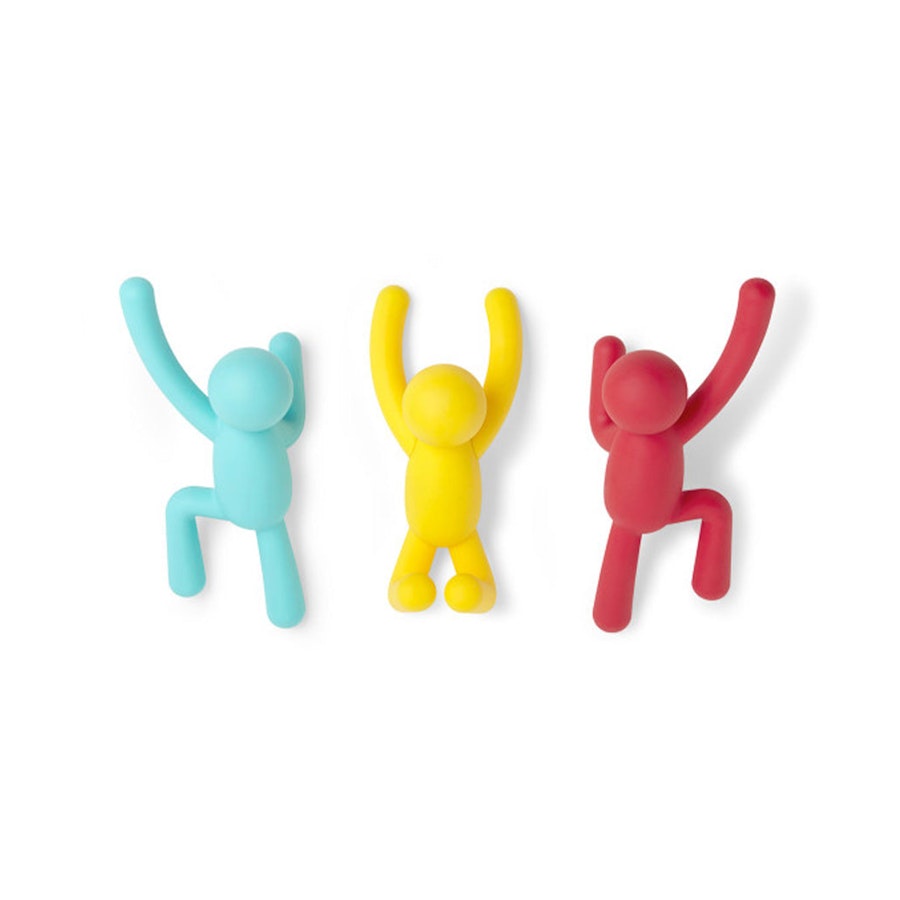 Umbra Buddy Wall Hooks (Set of 3) Multi Coloured Multi Coloured