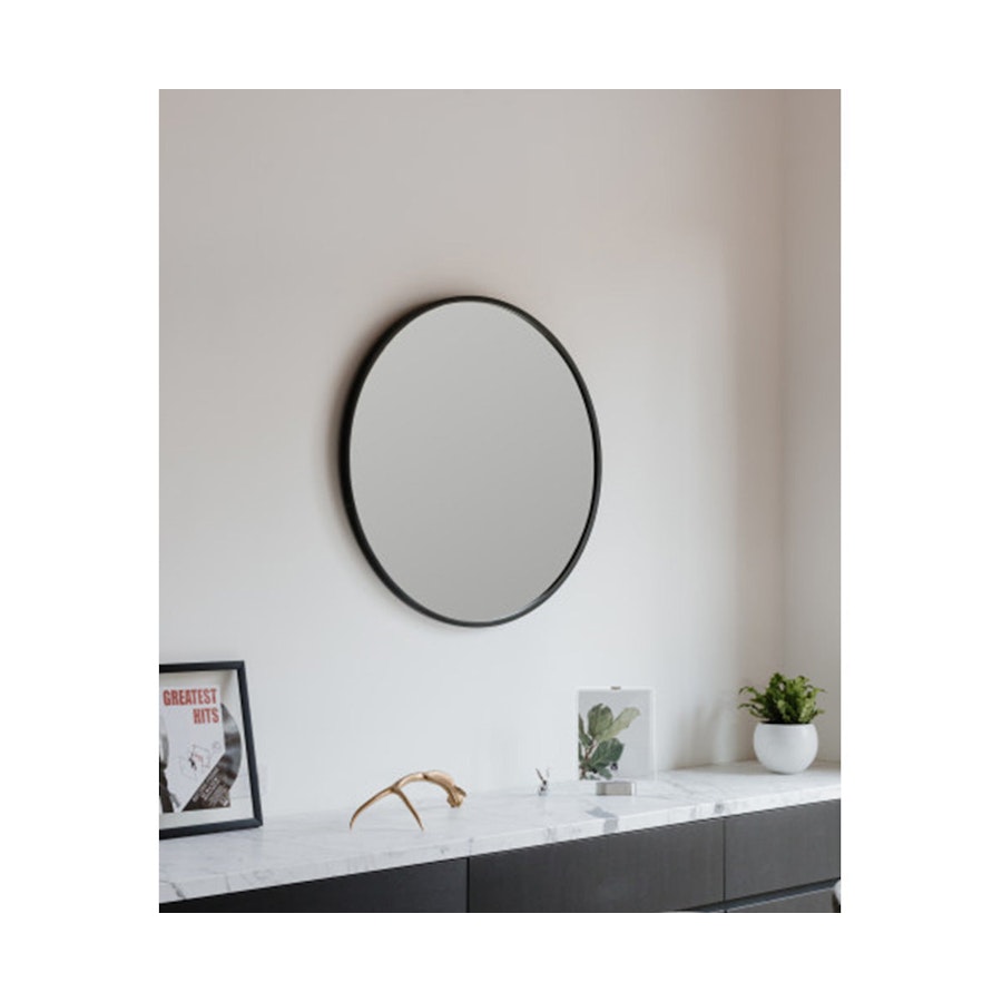 Umbra Hub Circular Wall Mirror (94cm) Black Black