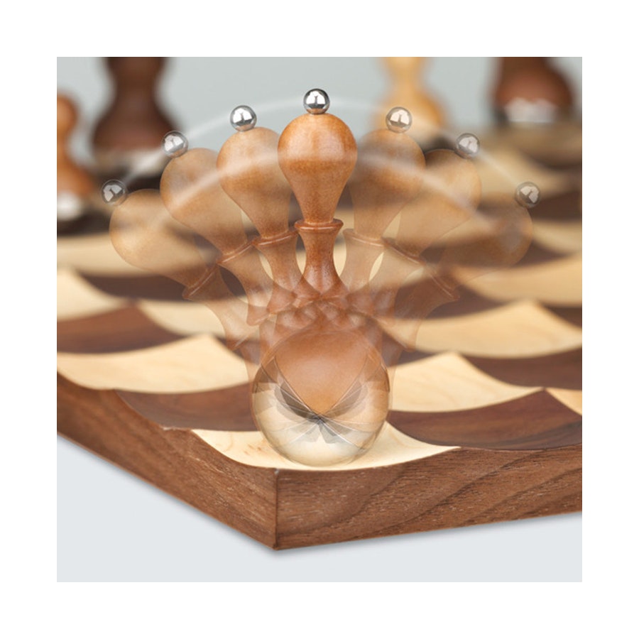 Umbra Wobble Chess Set Walnut Walnut