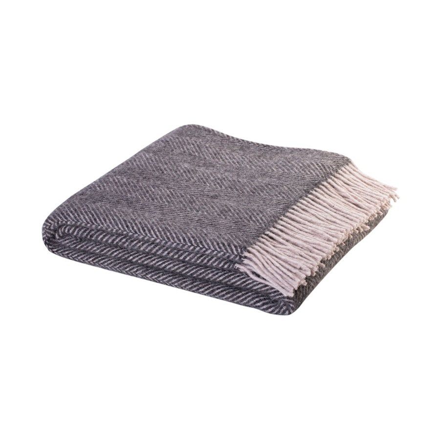Weave Home Lerwick Wool Throw Charcoal Charcoal