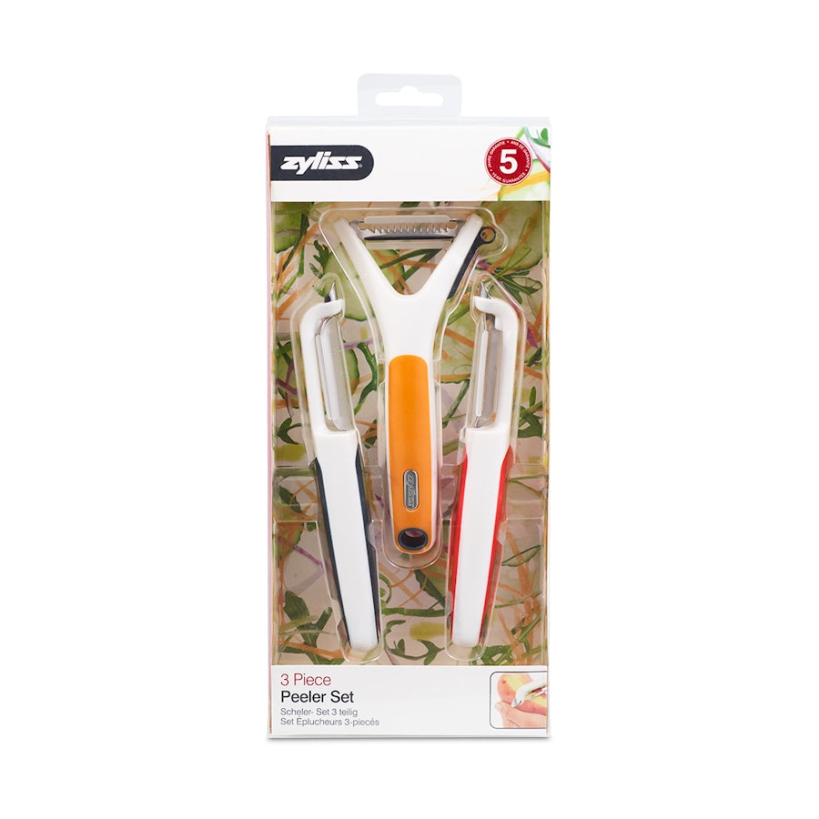 Zyliss Smooth Glide Peelers (Set of 3) Multi Coloured Multi Coloured