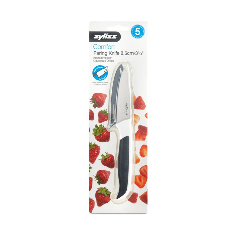 Zyliss Comfort 8.5cm Paring Knife w/ Blade Cover White/Grey White/Grey
