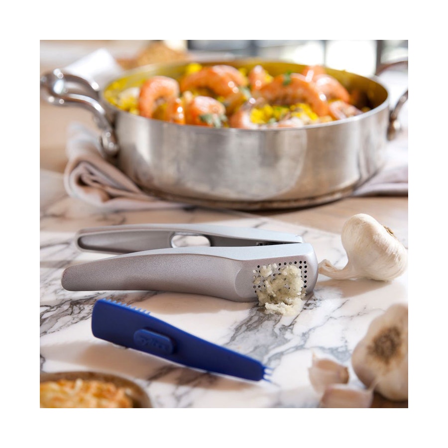 Zyliss Susi 3 Garlic Press with Cleaner Silver Silver