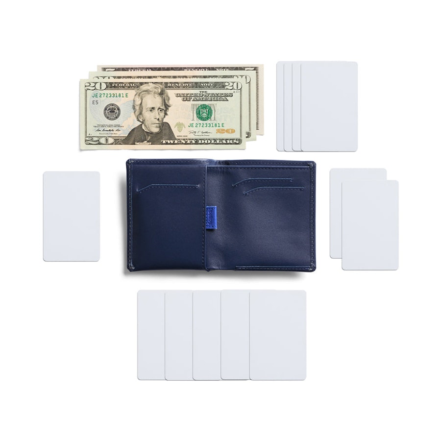 Bellroy RFID Note Sleeve Leather Wallet Navy Navy