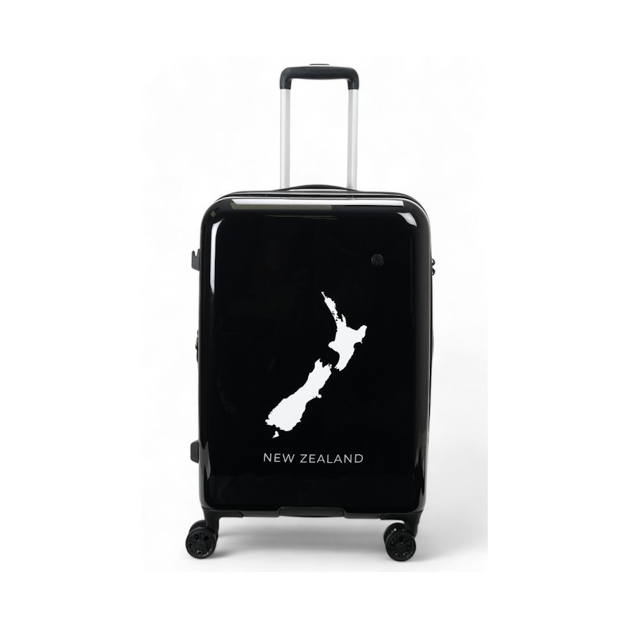 Caselite NZ Map 67cm Hardside Checked Suitcase Black Black
