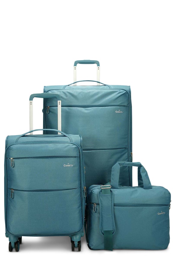 Caselite Ultra 55cm & 80cm Softside Luggage Set with Laptop Bag Teal