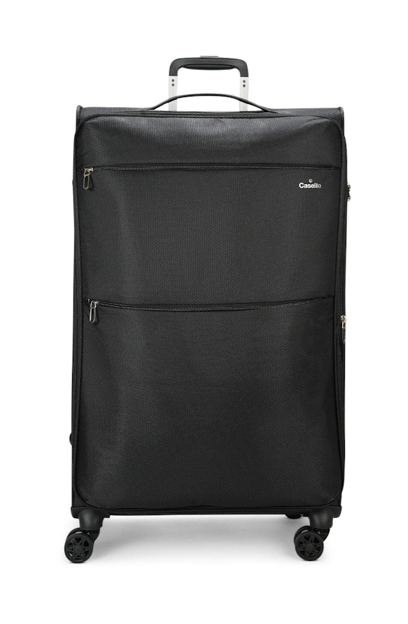 Caselite Ultra 4 Piece Softside Luggage Set Black Black