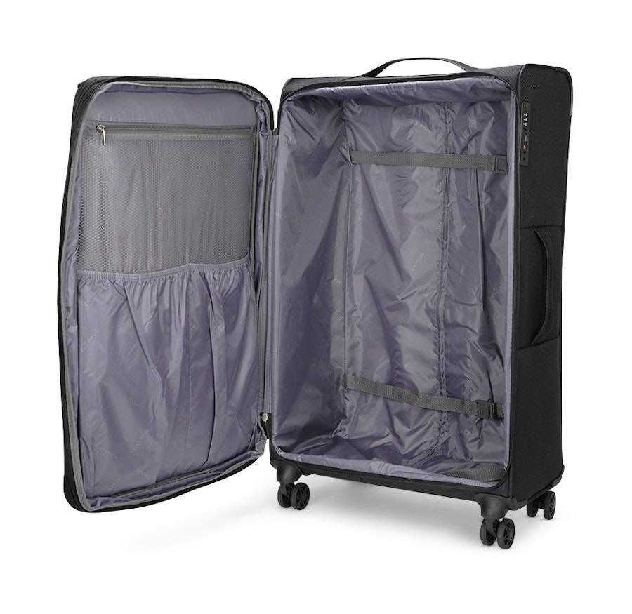 Caselite Ultra 80cm & 80cm Softside Luggage Set Black Black