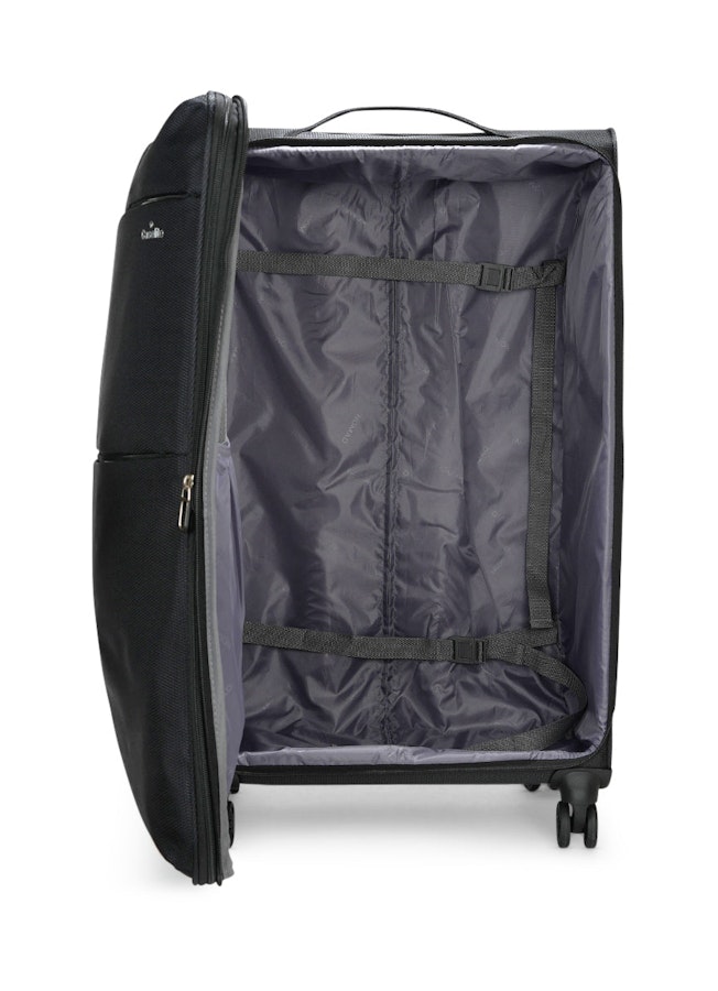 Caselite Ultra 80cm & 80cm Softside Luggage Set Black Black