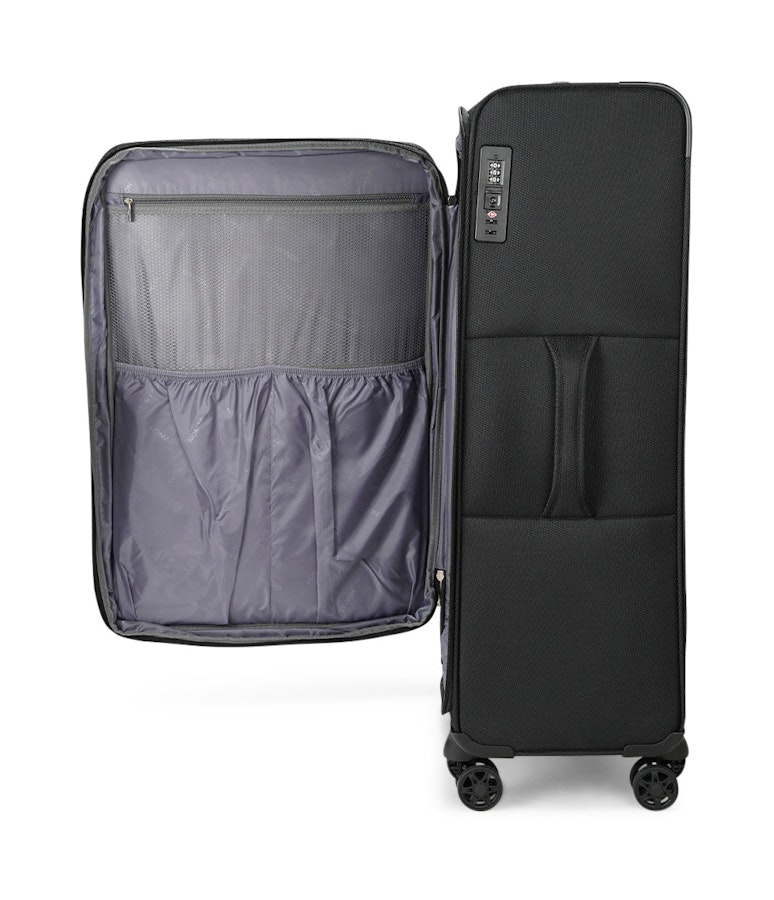 Caselite Ultra 55cm & 80cm Softside Luggage Set with Laptop Bag Black Black