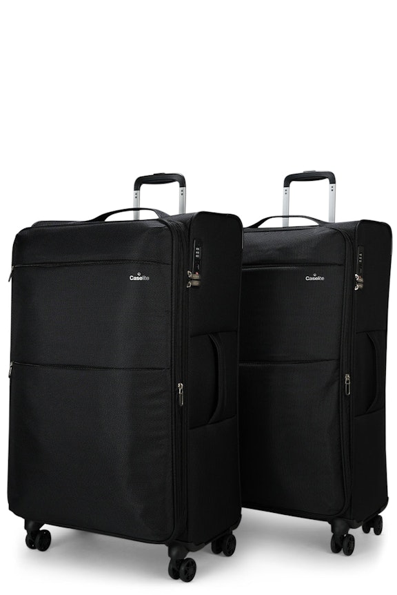 Caselite Ultra 80cm & 80cm Softside Luggage Set Black