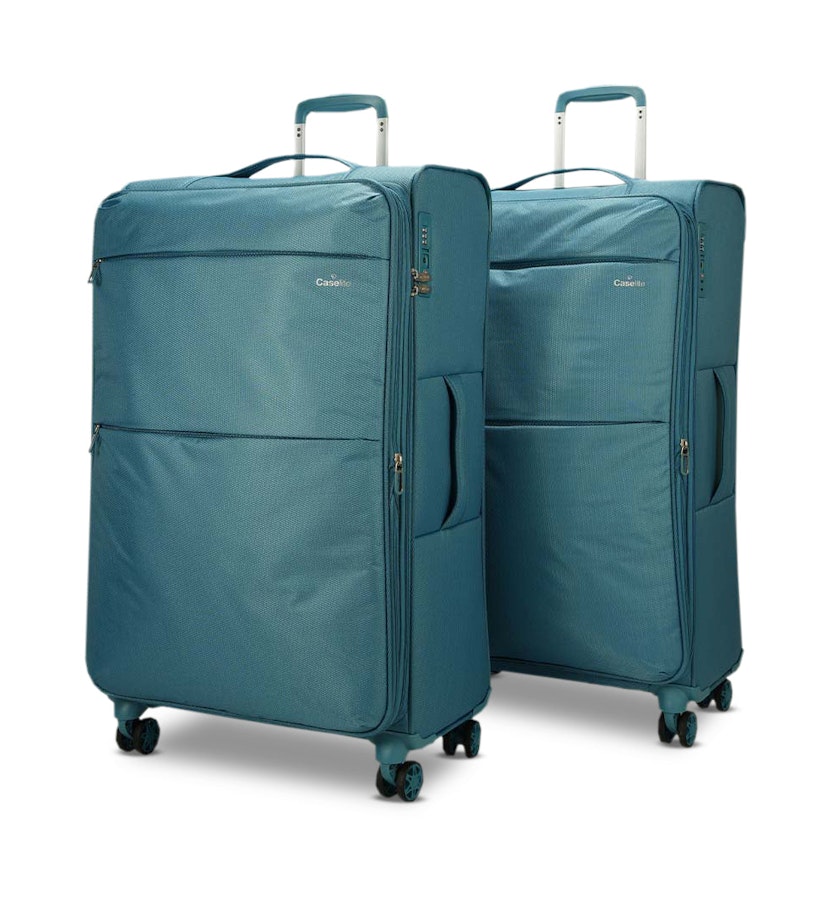 Caselite Ultra 80cm & 80cm Softside Luggage Set Teal Teal