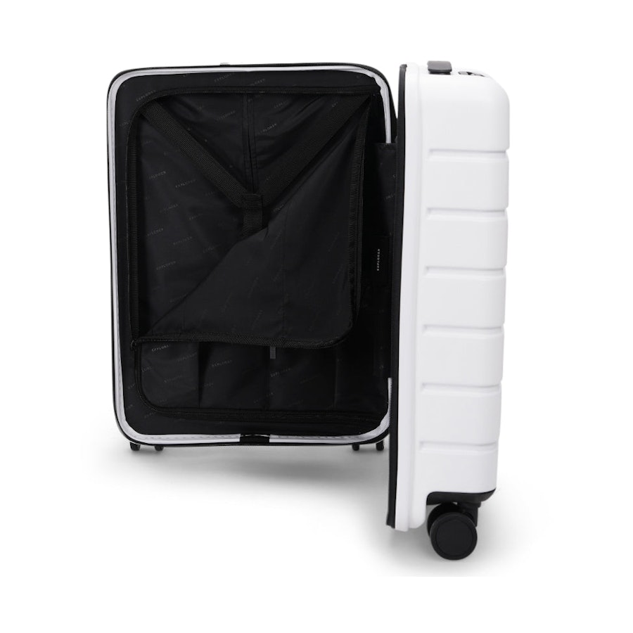 Explorer Arlo Pro 52cm Front Access Hardside Carry-On Suitcase White White