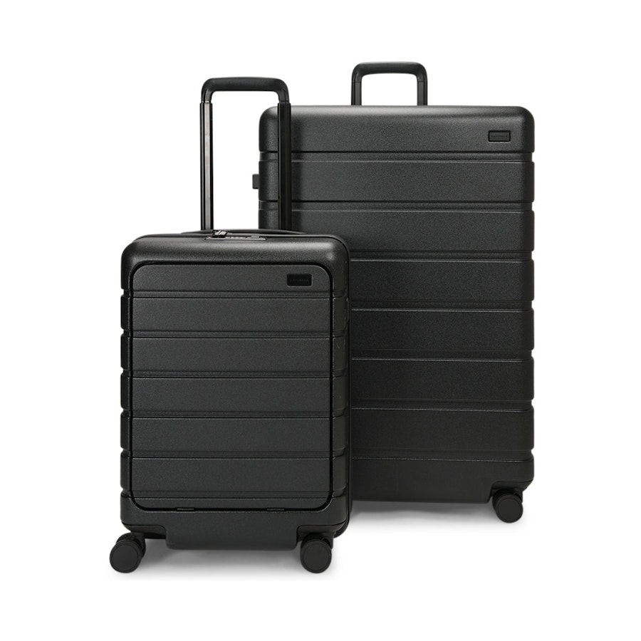 Explorer Arlo Pro 52cm Front Access & 75cm Hardside Luggage Set Black Black