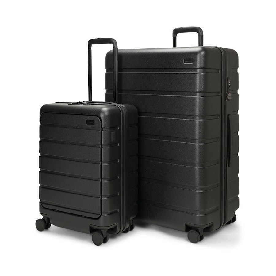 Explorer Arlo Pro 52cm Front Access & 75cm Hardside Luggage Set Black Black