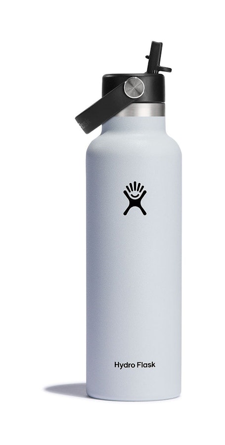 Hydro Flask 21oz (621ml) Standard Mouth Drink Bottle w/ Flex Straw Cap White White
