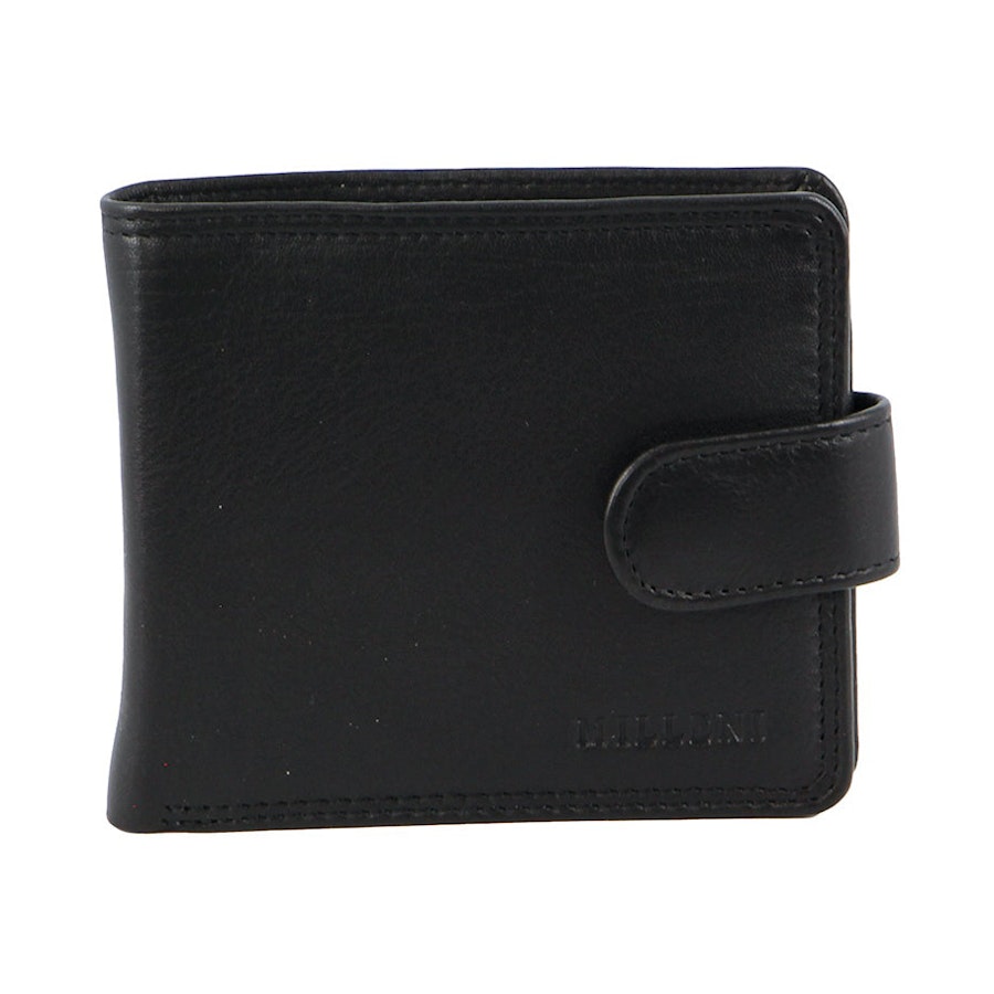 Milleni Alonzo Men's Leather RFID Wallet Black Black