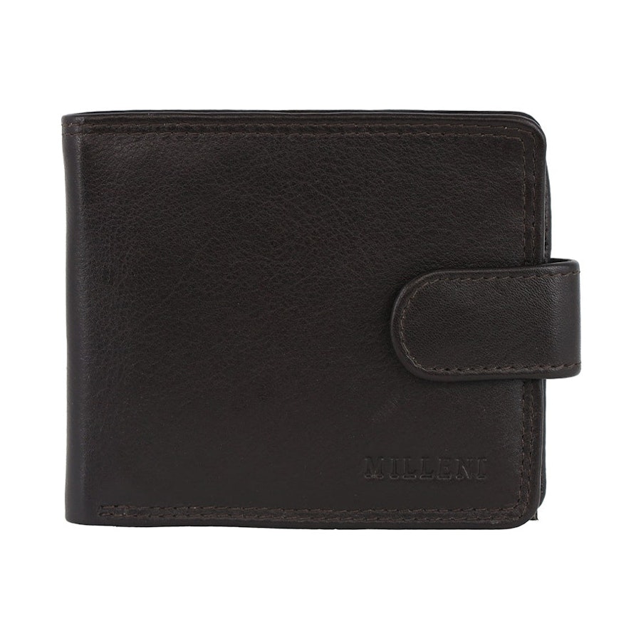 Milleni Alonzo Men's Leather RFID Wallet Brown Brown