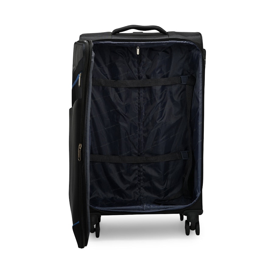 Pierre Cardin Caspienne 68cm Softside Checked Suitcase Black Black