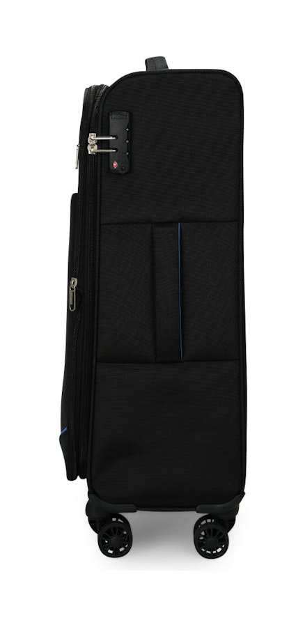 Pierre Cardin Caspienne 68cm Softside Checked Suitcase Black Black