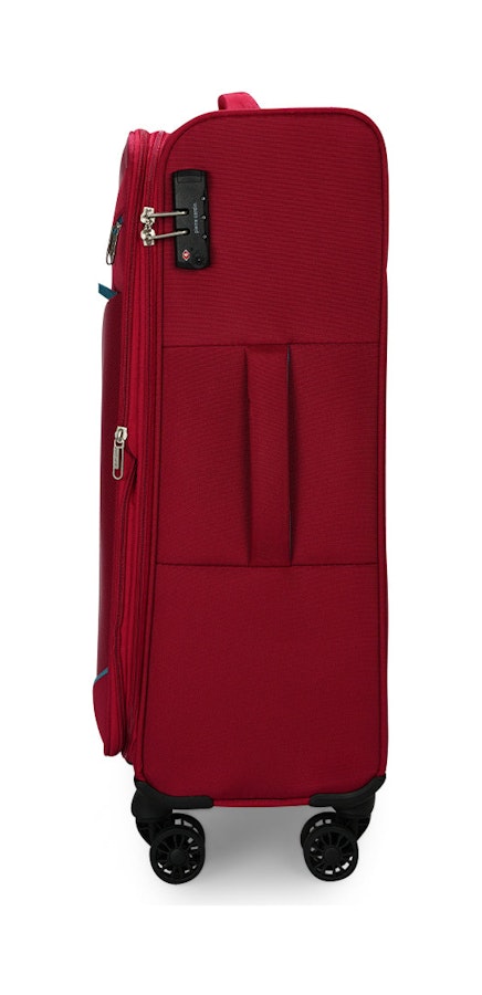 Pierre Cardin Caspienne 68cm Softside Checked Suitcase Red Red