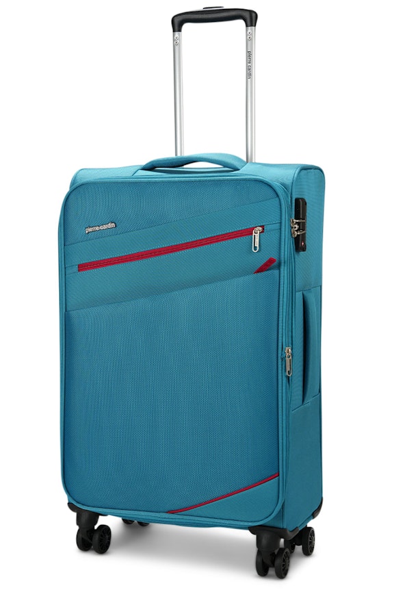 Pierre Cardin Caspienne 68cm Softside Checked Suitcase Turquoise