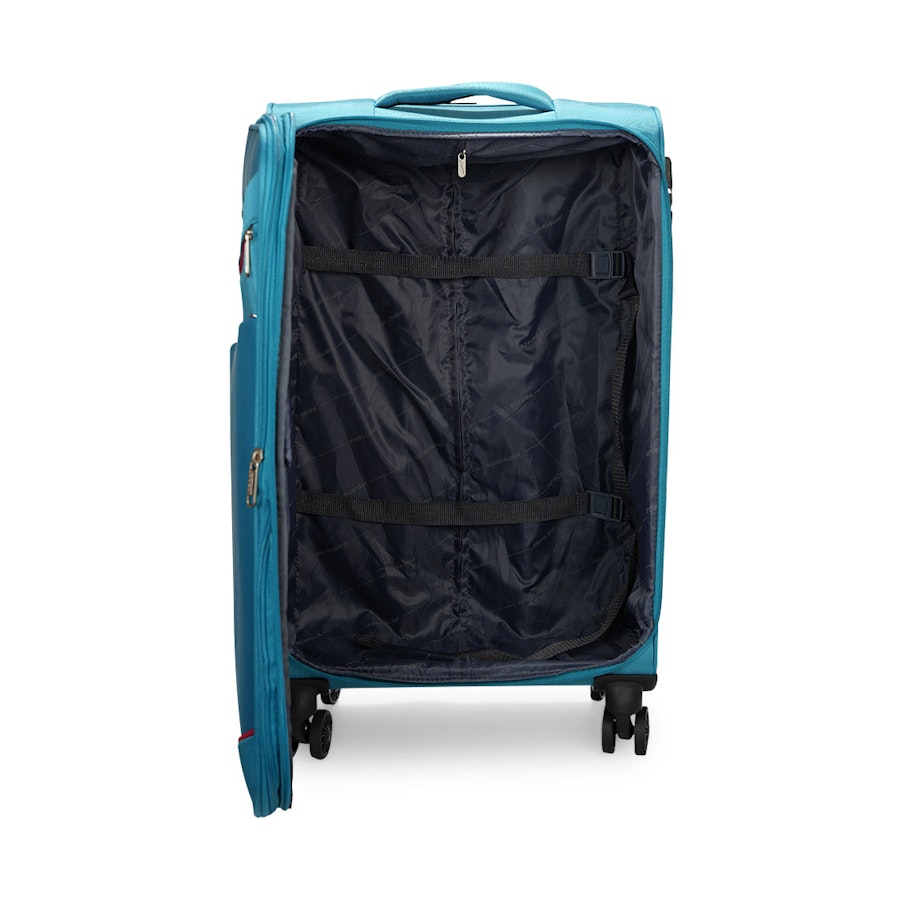 Pierre Cardin Caspienne 68cm Softside Checked Suitcase Turquoise Turquoise