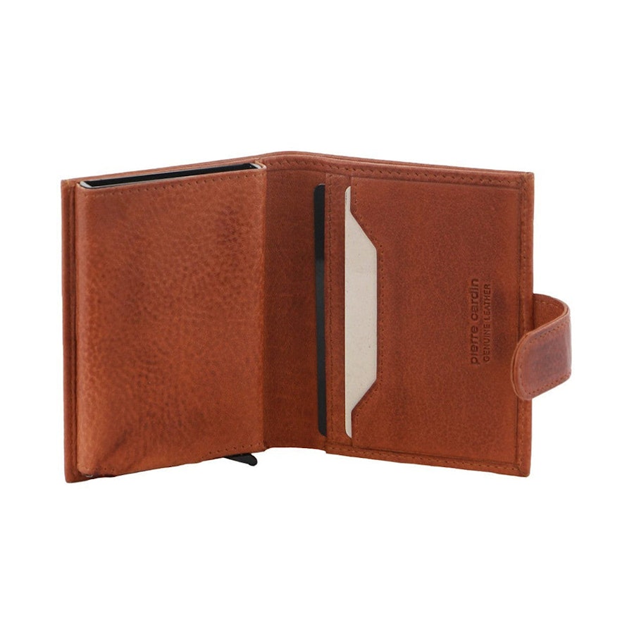 Pierre Cardin Conrad Leather Smart Slide Card Holder Tab Wallet Tan Tan