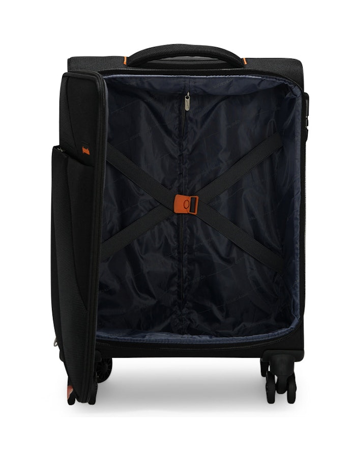 Pierre Cardin Costa 55cm Softside Carry-On Suitcase Black Black