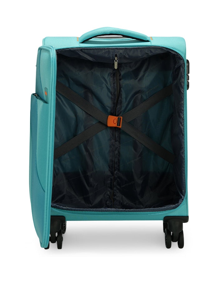Pierre Cardin Costa 55cm Softside Carry-On Suitcase Turquoise Turquoise
