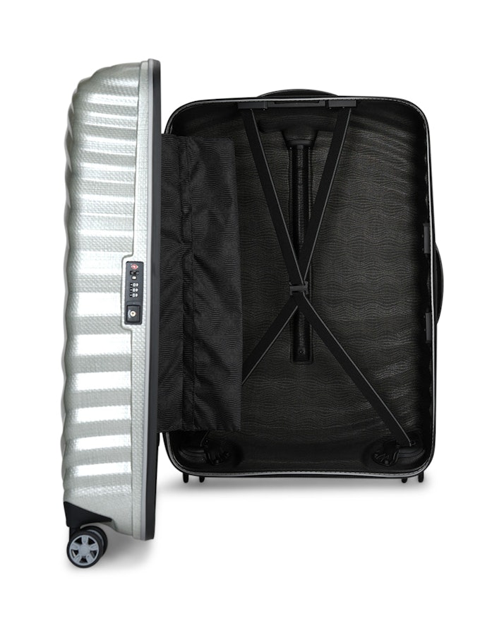 Samsonite Lite-Shock Sport 75cm CURV Checked Suitcase Silver Silver