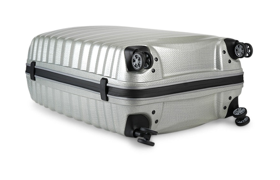 Samsonite Lite-Shock Sport 75cm CURV Checked Suitcase Silver Silver
