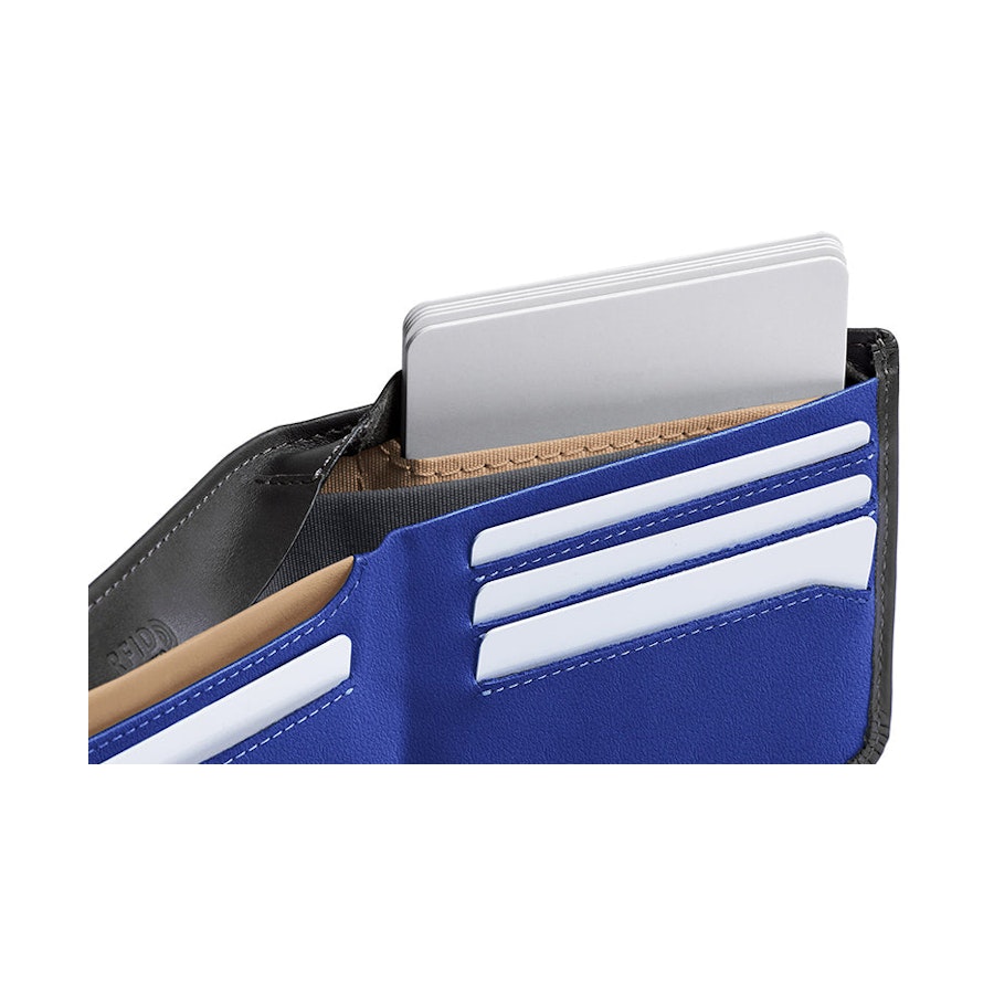 Bellroy RFID Hide & Seek HI Leather Wallet Charcoal Cobalt Charcoal Cobalt