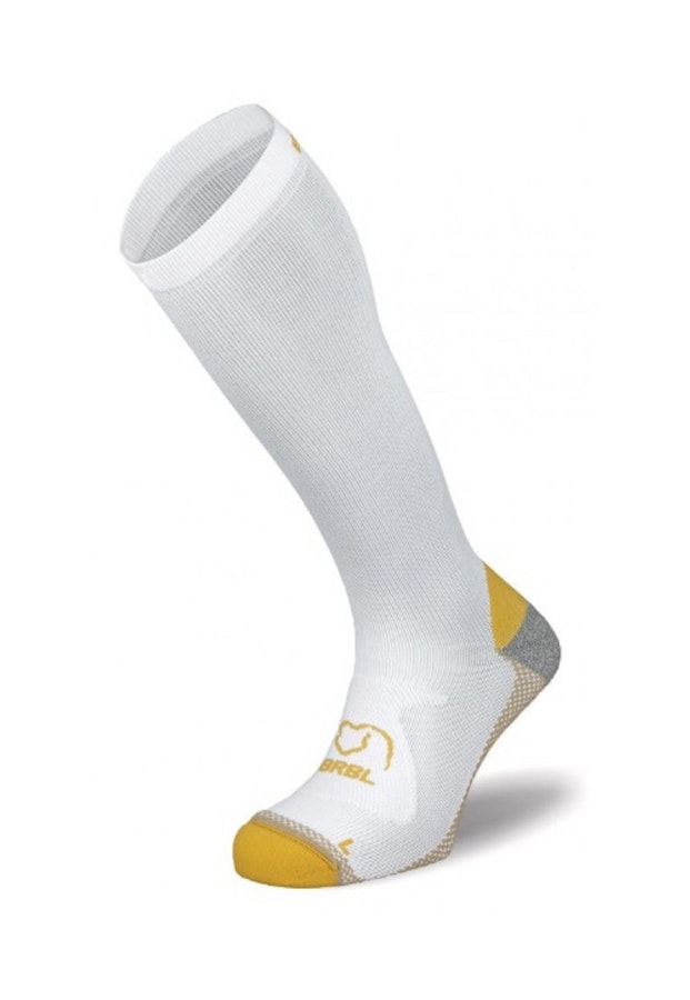BRBL Arto Compression Socks White/Yellow EU:43-46 / UK:9-11 / US M:10-12.5 / US W:11-13.5