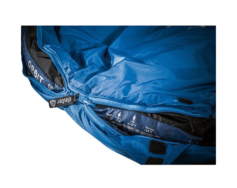 Deuter Orbit 0° Synthetic Fibre Sleeping Bag Bay Steel Left Zip