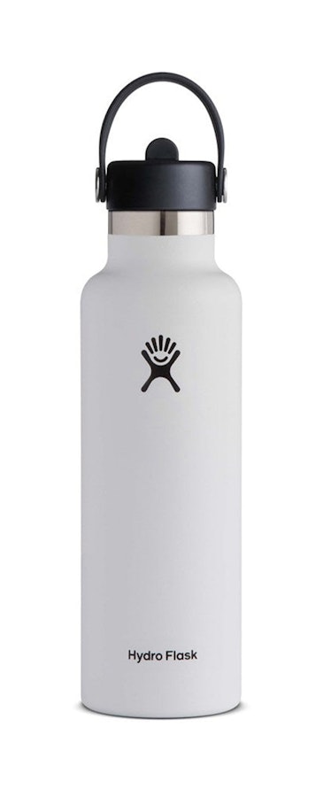 Hydro Flask 21oz (621ml) Standard Mouth Drink Bottle w/ Flex Straw Cap White White