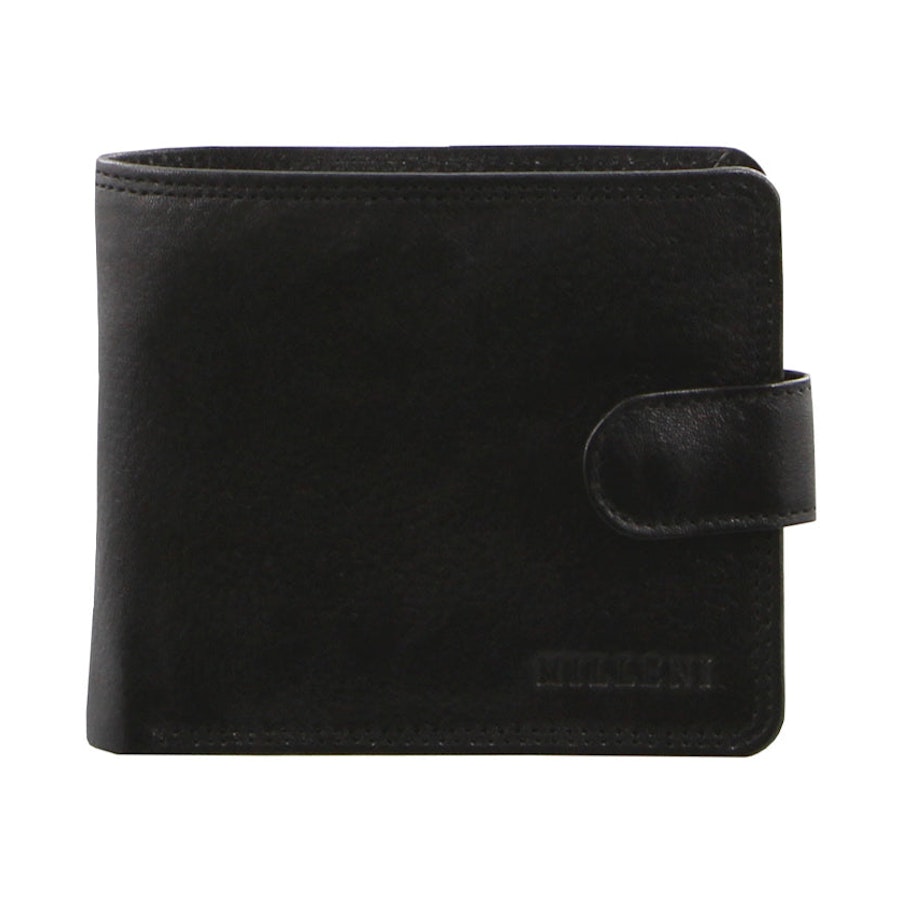Milleni Fabio Men's Leather RFID Wallet Black Black