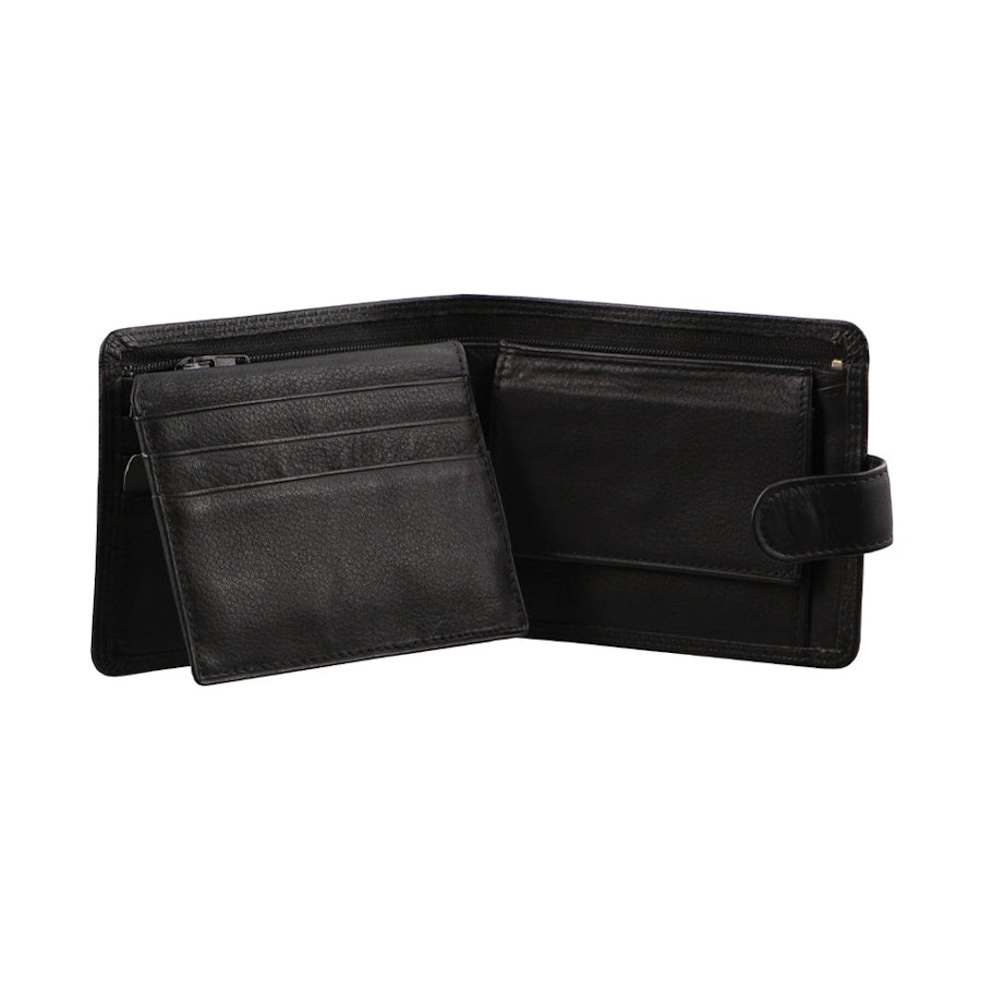 Milleni Fabio Men's Leather RFID Wallet Black Black