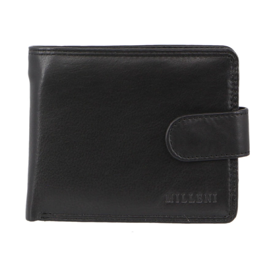 Milleni Owen Men's Leather RFID Wallet Black Black