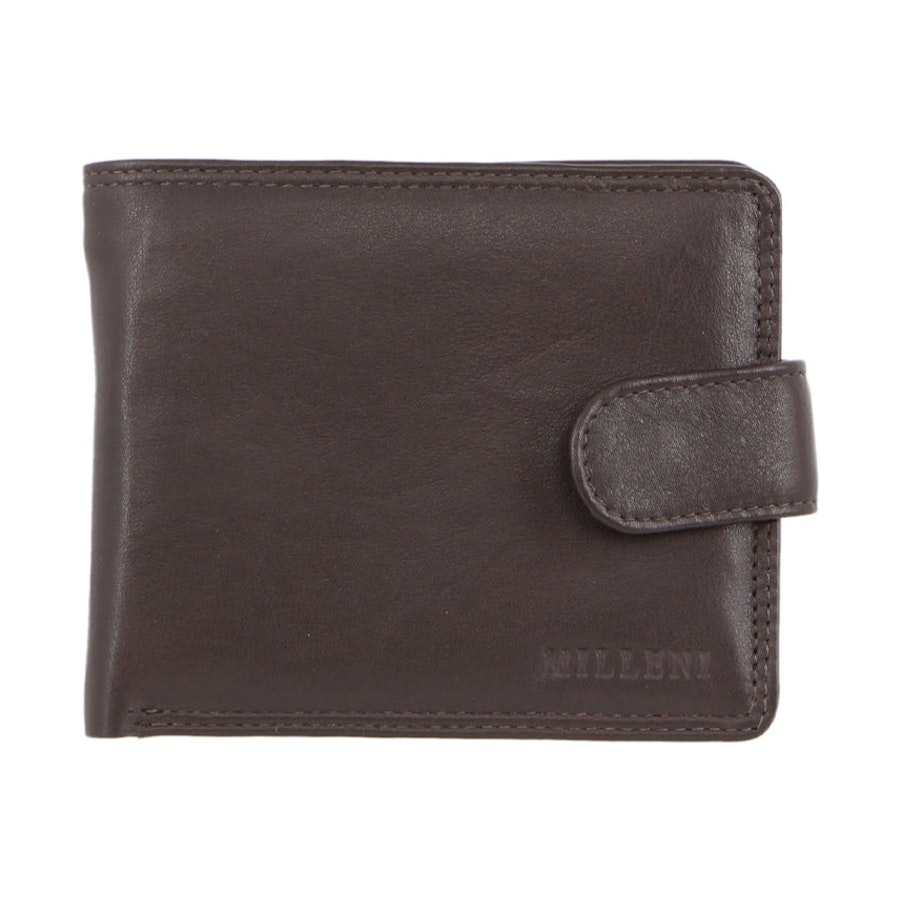 Milleni Owen Men's Leather RFID Wallet Brown Brown