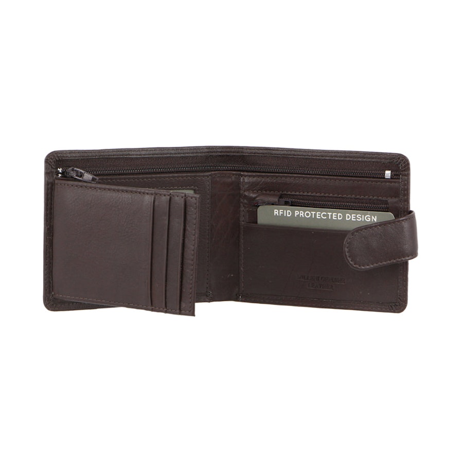 Milleni Owen Men's Leather RFID Wallet Brown Brown