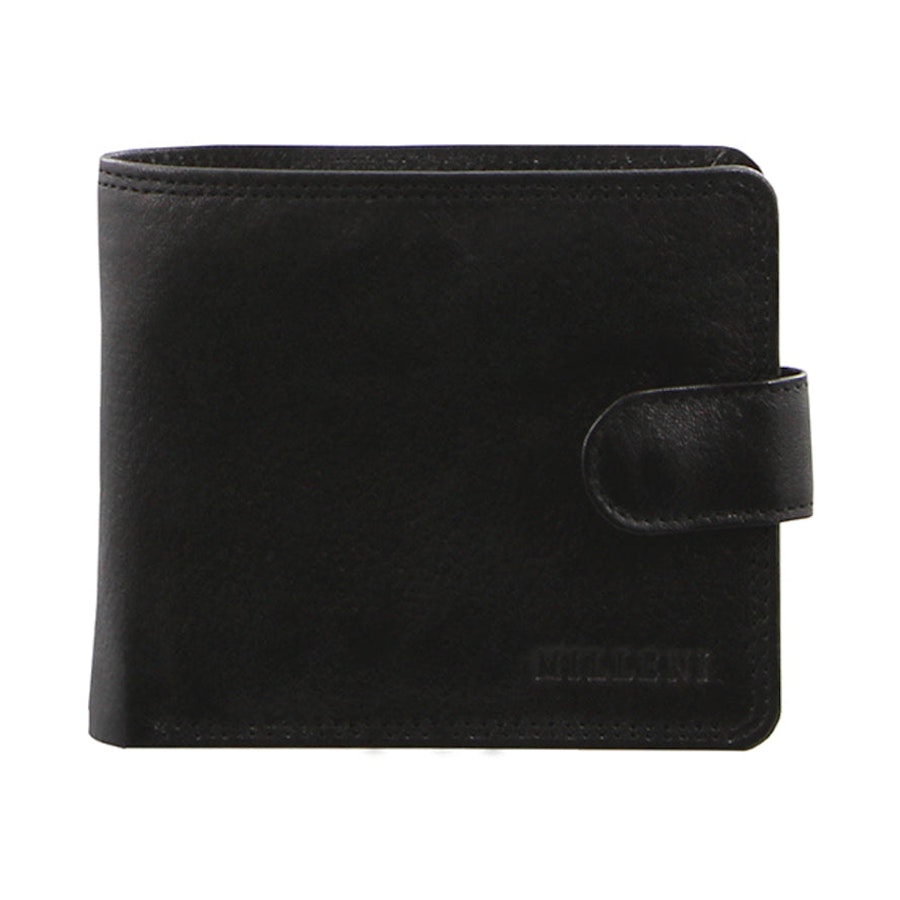 Milleni Alberto Men's Leather RFID Wallet Black Black