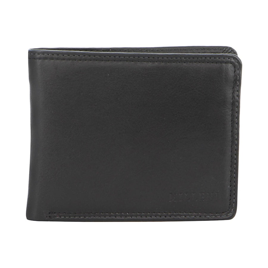 Milleni Kenzo Men's Leather RFID Wallet Black Black