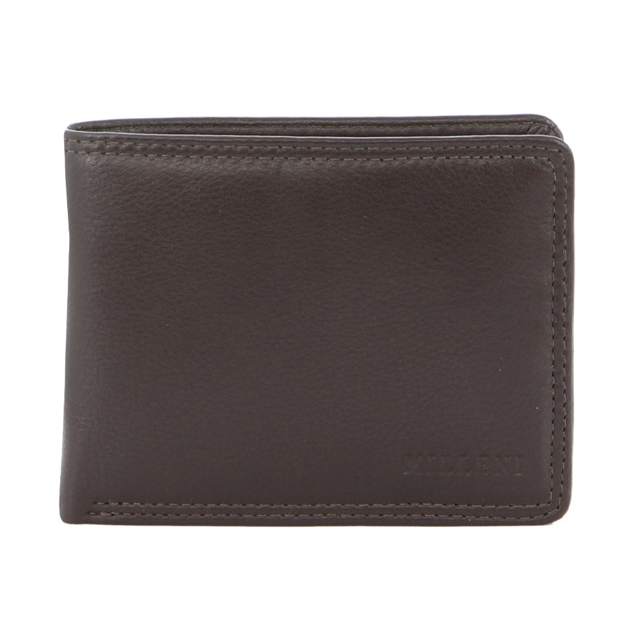 Milleni Kenzo Men's Leather RFID Wallet Brown Brown